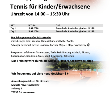 Tennis Schnuppertag