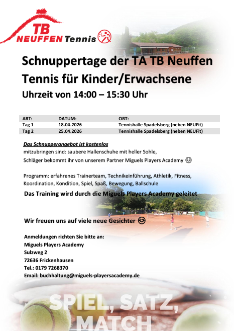 Tennis Schnuppertag