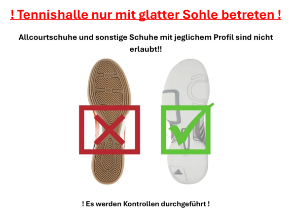 Tennishalle Nur Mit Glatter Sohle Betreten